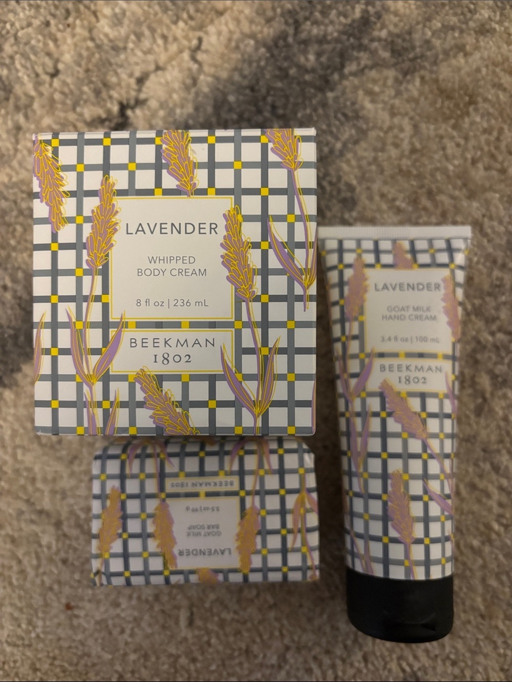 Beekman 1802 Lavender Whipped Body Cream & Hand Cream and soap (334)